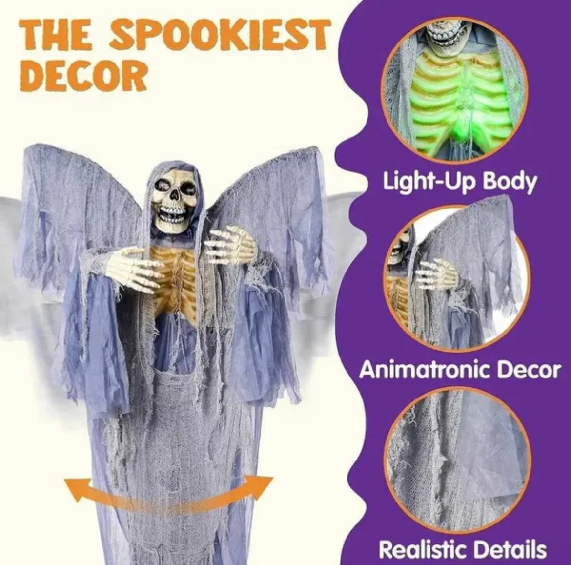 Halloween Reaper Life Sized Skeleton