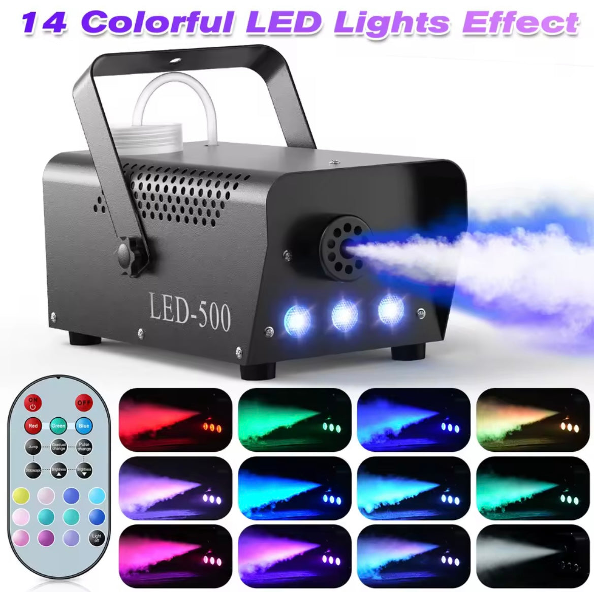 Fog Machine With 14 Led Light Color Variations
