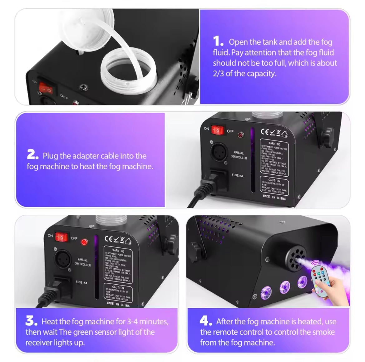 Fog Machine With 14 Led Light Color Variations